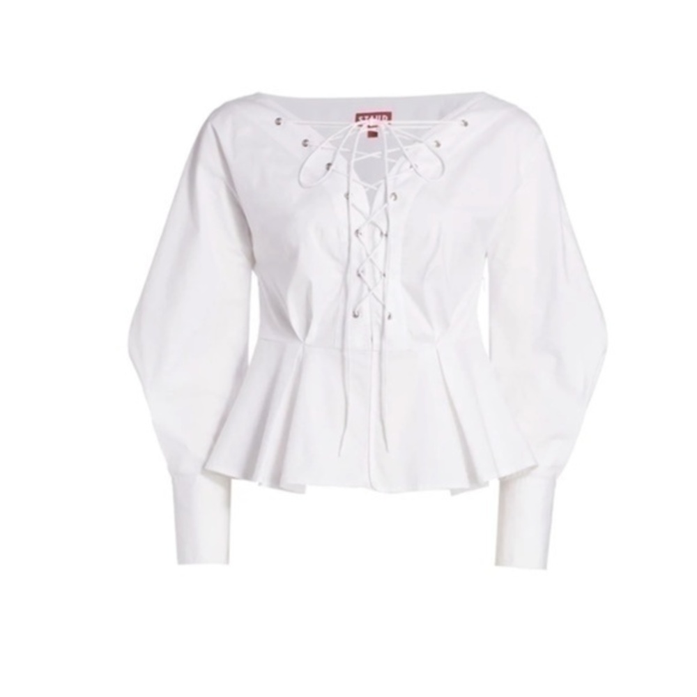 STAUD Monroe Lace-Up Top Size 10